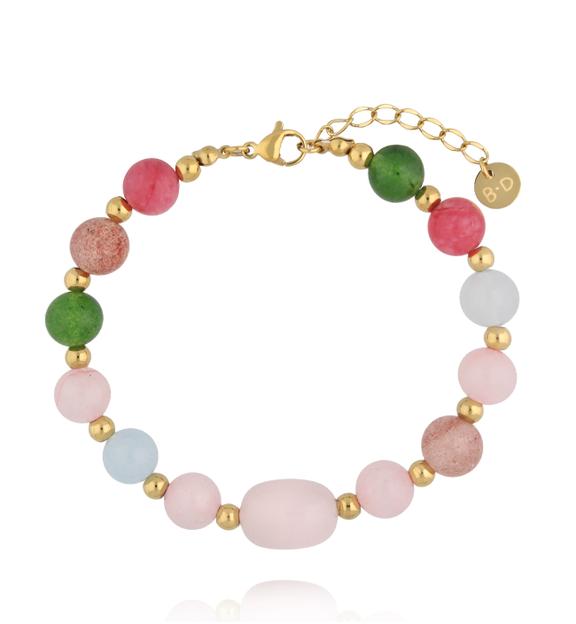 Bransoletka z naturalnych kamieni w pastelowej kolorystyce BPA0609