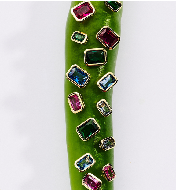 Zestaw kolczyków z fuksjowymi i różowymi cyrkoniami KSS1999