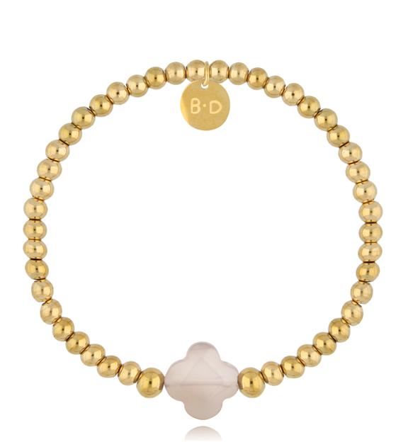 Bransoletka z koniczynką z agatu Golden Clover BSC2028