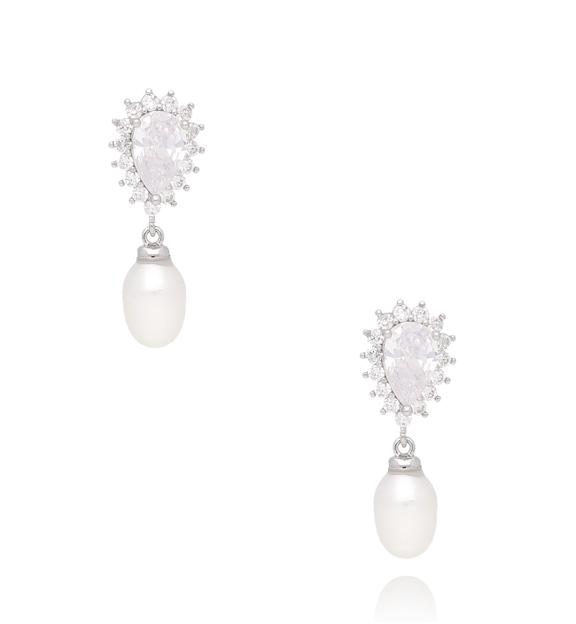 Kolczyki srebrne z perełkami Cleuza KSS1632