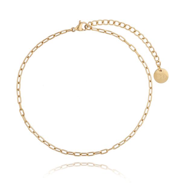 Bransoletka pozłacana na nogę ze stali szlachetnej BNSA0004