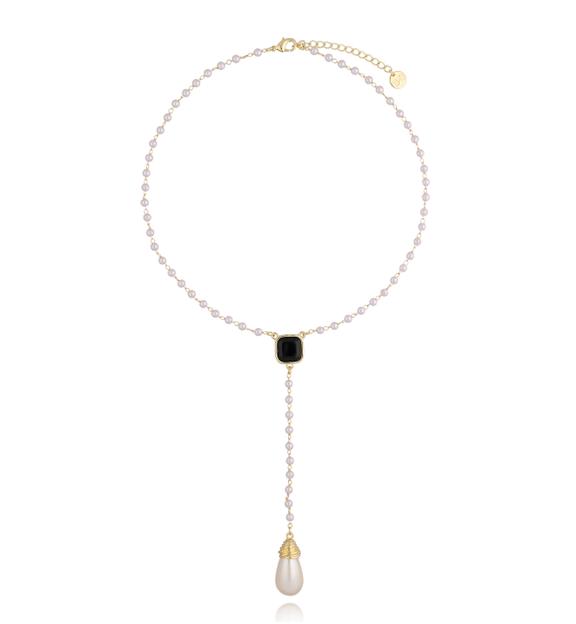 Naszyjnik z pereł  z soplem NPE0057