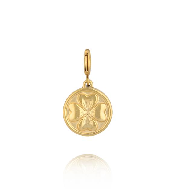 Charms złoty medalion z koniczynką CHA0041
