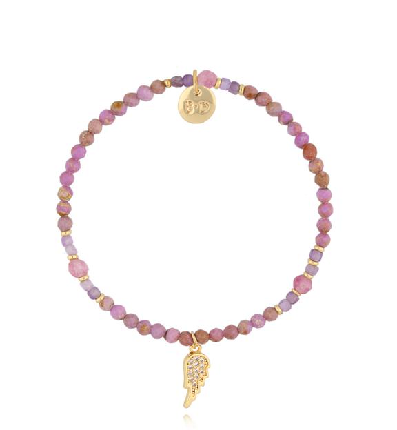 Bransoletka różowa ze skrzydełkiem Rosa BTW2231