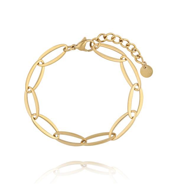 Bransoletka z owalnych ogniw w złotym kolorze BEA0068