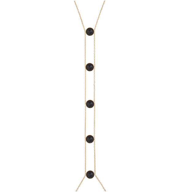 Naszyjnik Body Chains z czarnymi agatami NEA0264