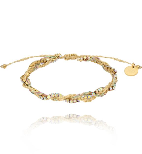 Bransoletka złota z kryształkami pleciona Moonlit BSC1903
