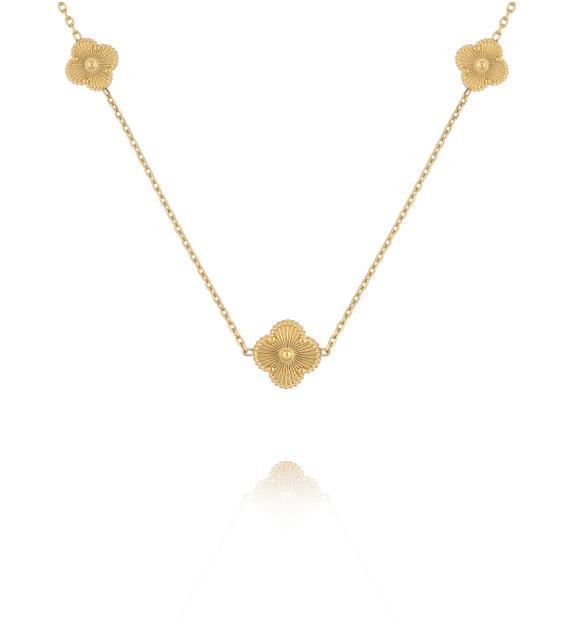 Naszyjnik długi ze złotymi koniczynkami NSY0706