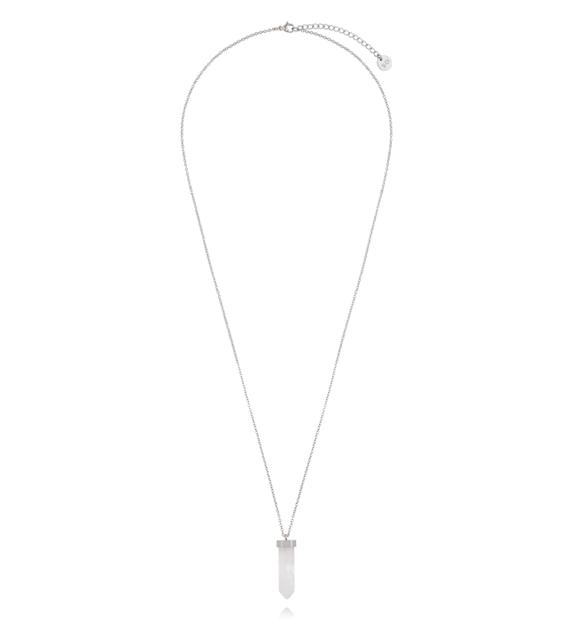 Naszyjnik z kwarcem na srebrnym łańcuszku NLB0374