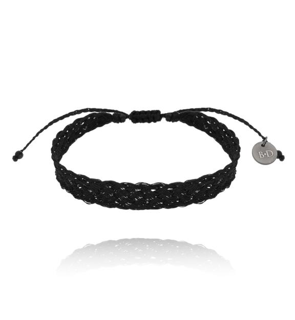 Bransoletka czarna pleciona Braided BSC1941
