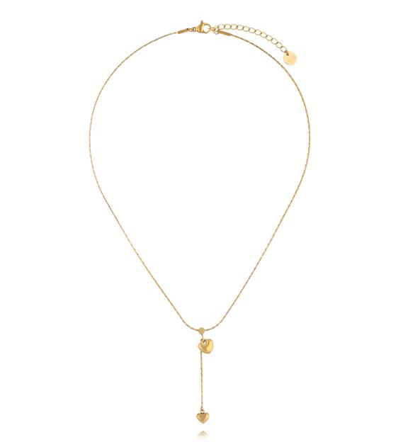 Naszyjnik z podwójnym motywem serca NSY0848