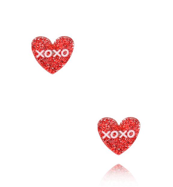Kolczyki czerwone serduszka XOXO KZA0204