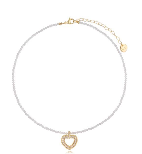 Naszyjnik z cyrkoniami i sercem Wholesome Love NTW0919