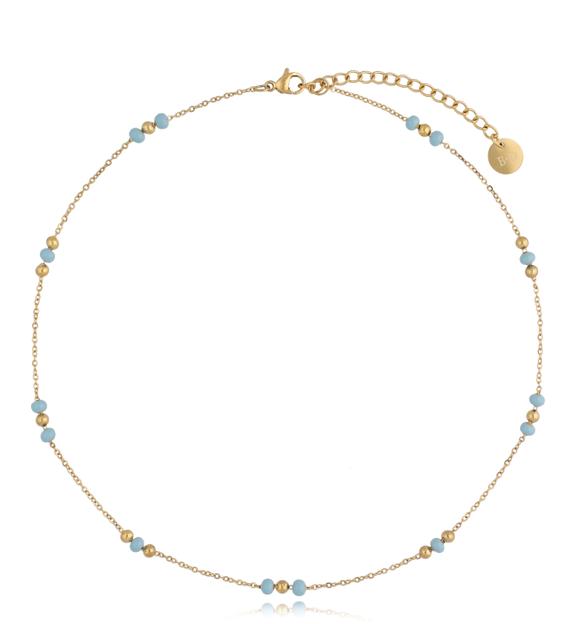 Naszyjnik z niebieskimi kuleczkami emaliowanymi Enamel Balls NSA0512
