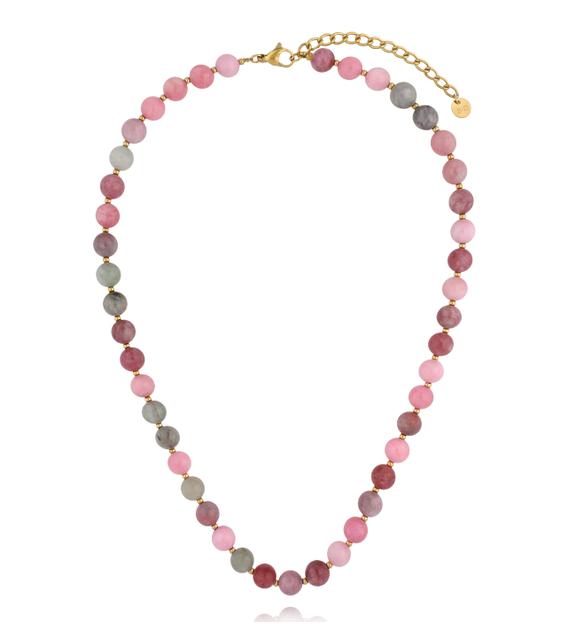 Naszyjnik z różowymi jadeitami NPA1573