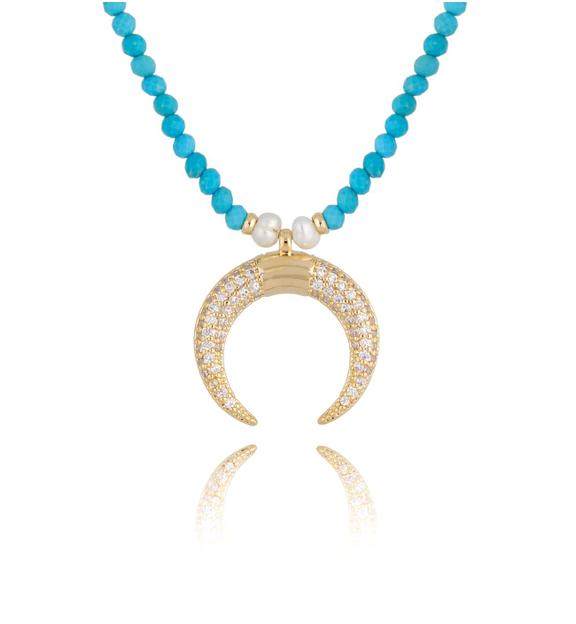 Naszyjnik z magnezytami i księżycem Bono NTW0443