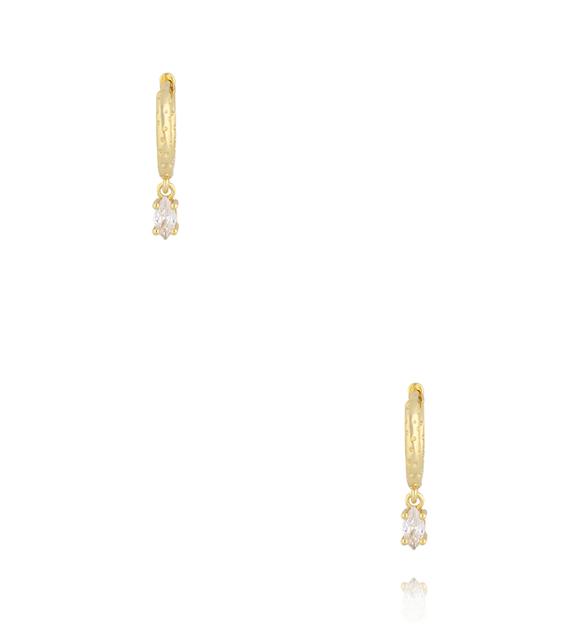 Kolczyki okrągłe złote z kryształkami KSS2195