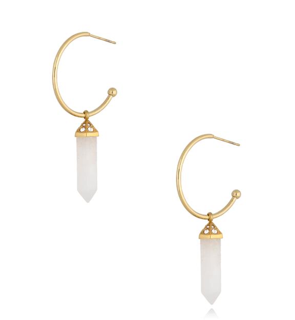 Kolczyki z kryształami górskimi i cyrkoniami Cristal Stone KLB0065