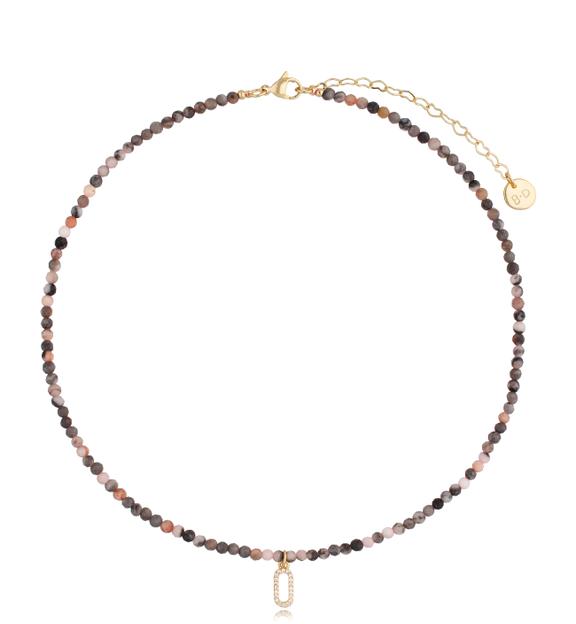 Naszyjnik z jaspisami i zawieszką NTW0610