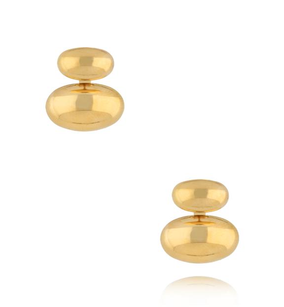 Kolczyki owalne złote podwójne KSY0067