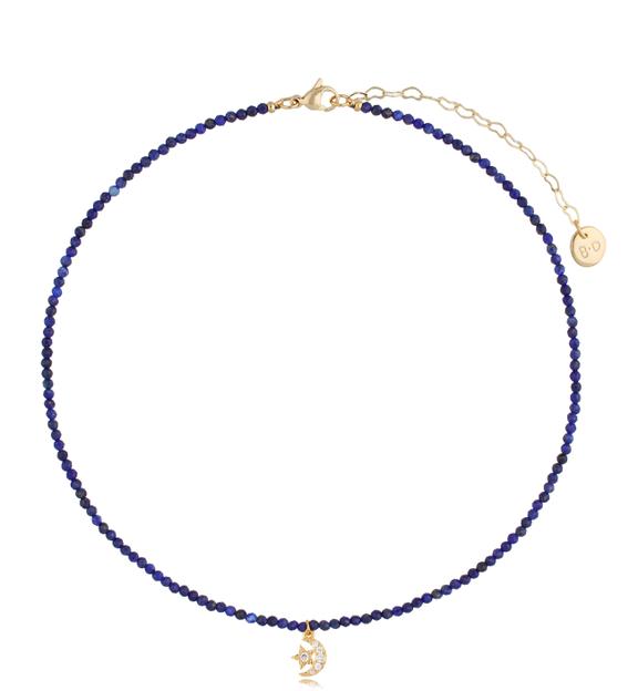 Naszyjnik z kamieniami Lapis Lazuli i księżycem Lifestyle NTW0637