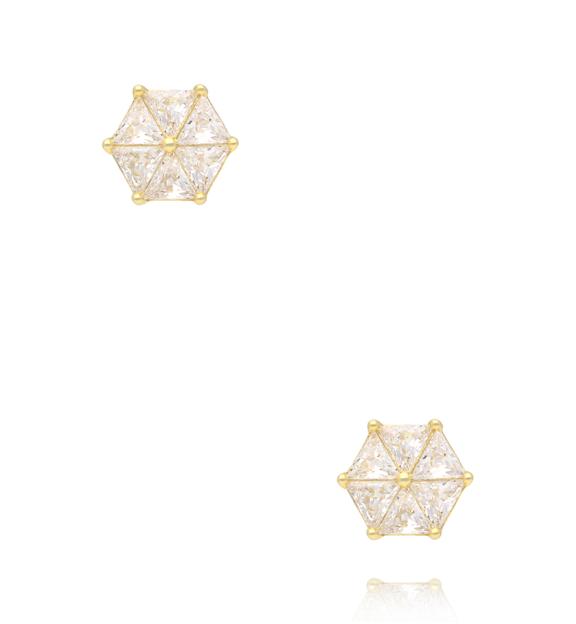 Kolczyki sztyfty z dużą cyrkonią w złotej oprawie KSS2229