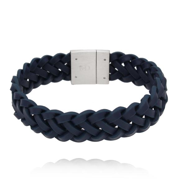 Bransoletka męska granatowa skórzana BMITC0992