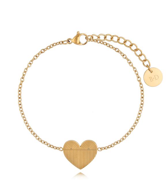 Bransoletka złota z sercem Boho Heart BSA0364