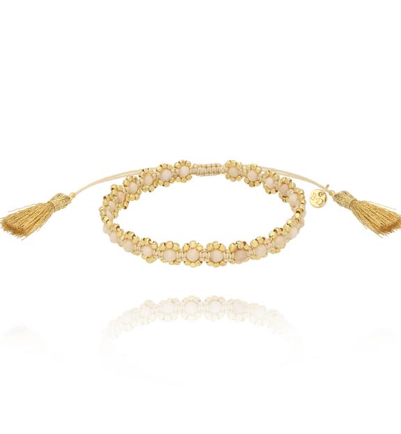 Bransoletka beżowa pleciona Alba BSC1745