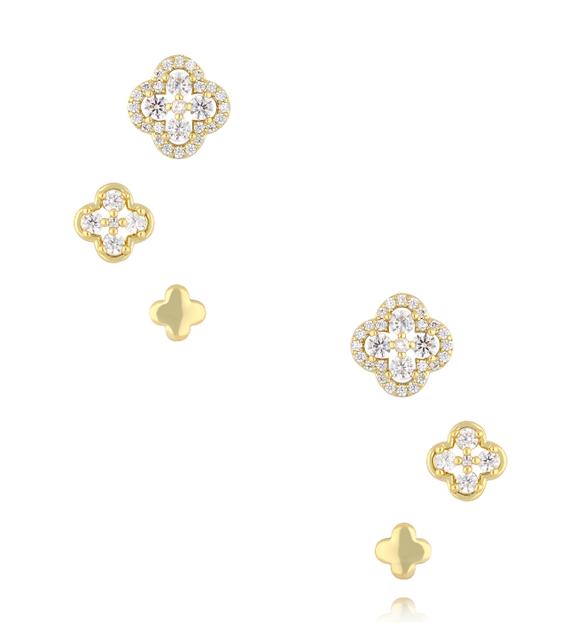 Zestaw kolczyków z koniczynkami KSS1858