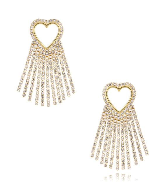 Kolczyki transparentne z sercami Open Hearts KSS1362
