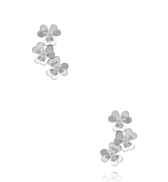 Kolczyki z kwiatuszkami srebrne KSY0696