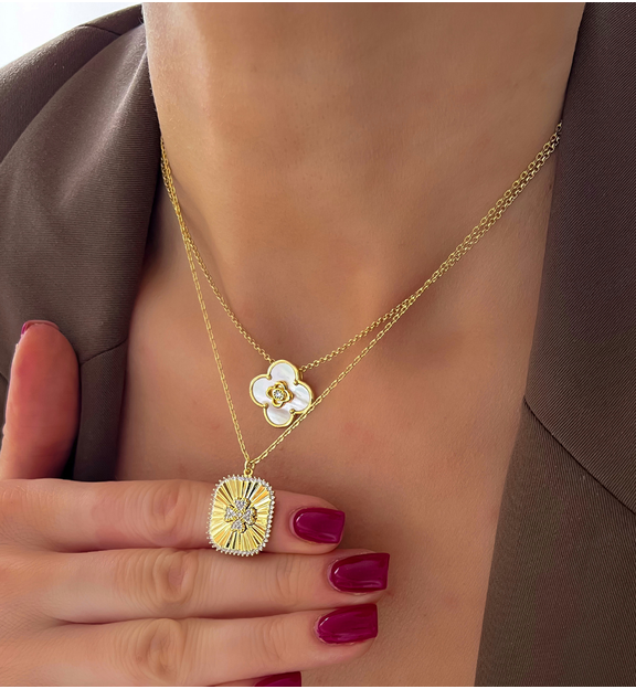 Naszyjnik z koniczynką złoty NLU0001