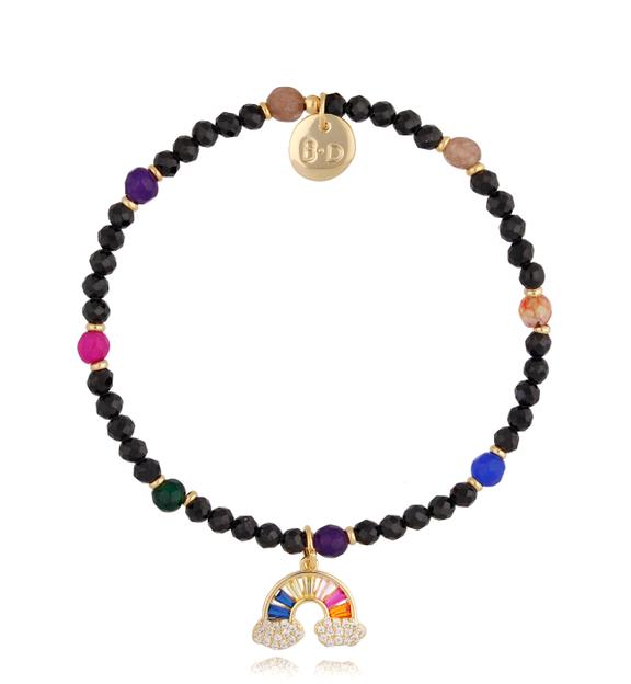 Bransoletka czarna z tęczą Carvoeiro BTW1344