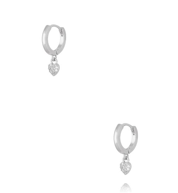 Zestaw srebrnych kolczyków kólek z zawieszkami KLU0181