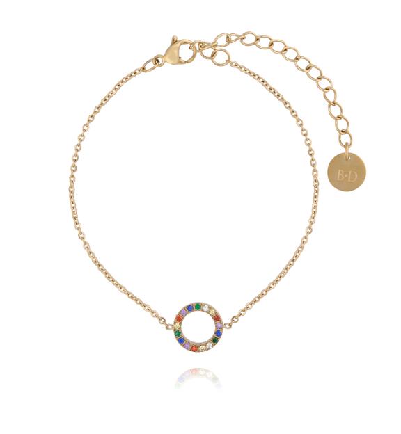 Bransoletka kolorowa z kółeczkiem Steel Rainbow BSA0042
