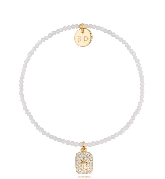 Bransoletka biała połyskująca Lifestyle BTW1029