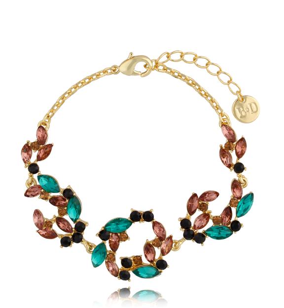 Bransoletka z kolorowym kryształowym motywem Affection BSS0031