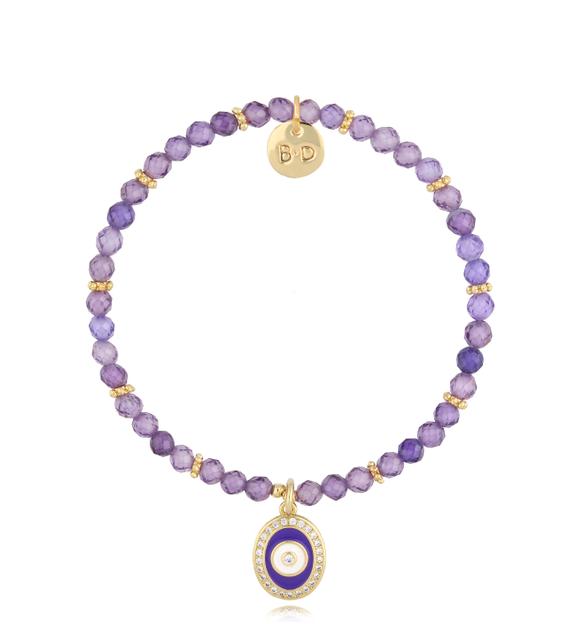 Bransoletka fioletowa z cyrkoniami Ultrabrillant BTW1755