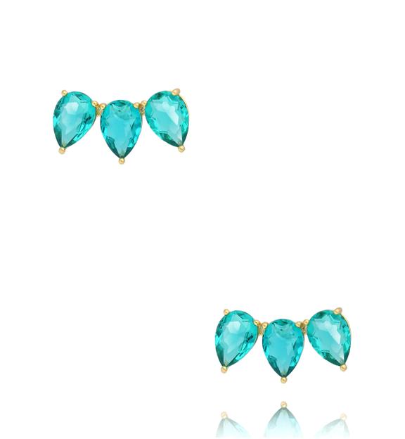 Kolczyki z kryształkami turkusowe KSS1876