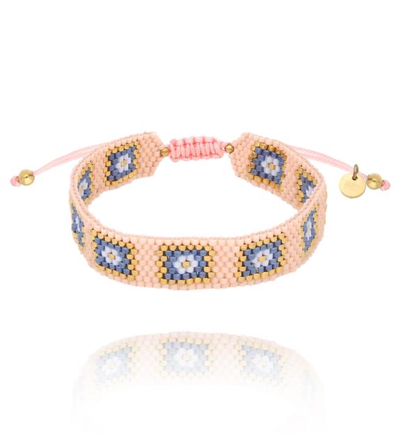 Bransoletka różowo błękitna Dalarna BSC1825