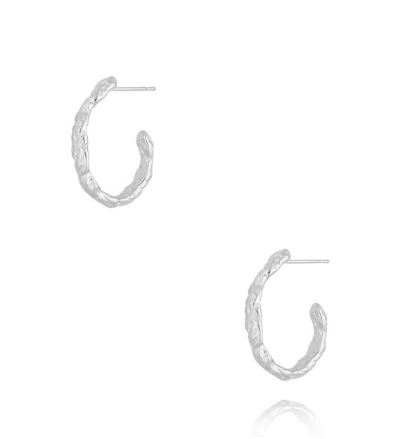 Kolczyki srebrne owalne gniecione Modern Metallics KSA1766