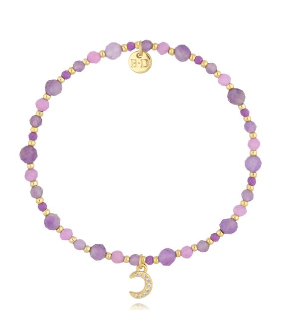 Bransoletka z ametystami i księżycem BSC2071