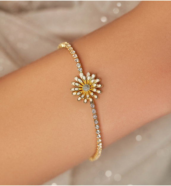 Bransoletka kryształkowa z kwiatkiem Roubaix BSS0180