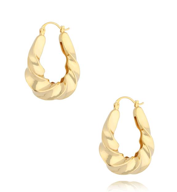 Kolczyki złote owalne falowane Roseville KRG0961