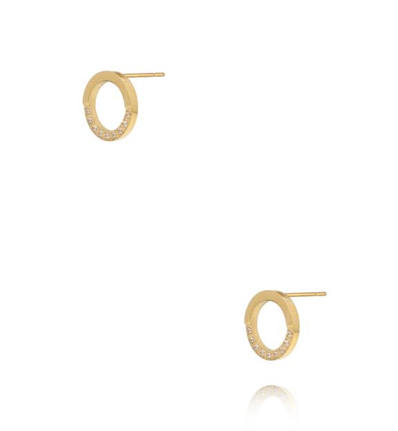 Kolczyki złocone z cyrkoniami – minimalistyczne koła KSY0356