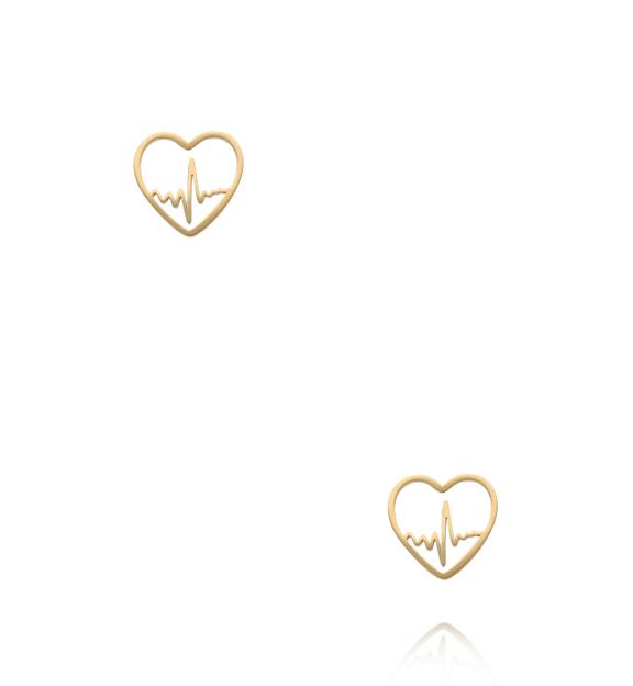 Kolczyki serca z linią życia KSY0626