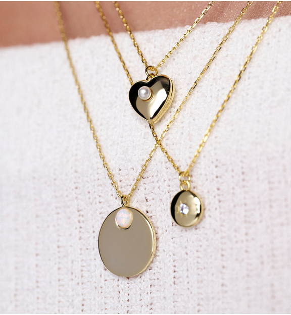 Naszyjnik z okrągłą zawieszką i cyrkonią NCA0093