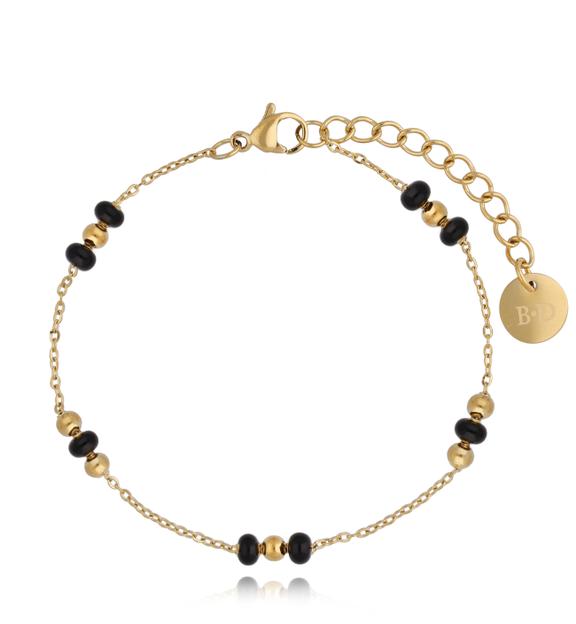 Bransoletka z czarnymi kuleczkami z emalią Enamel Balls BSA0277