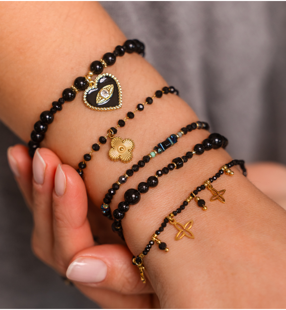 Bransoletka z turmalinami i hematytami BTW3289